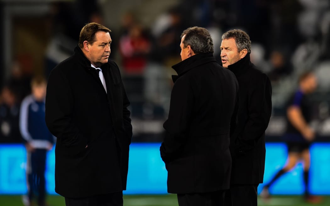 Steve Hansen, Ian Foster and Wayne Smith, Dunedin 2016.