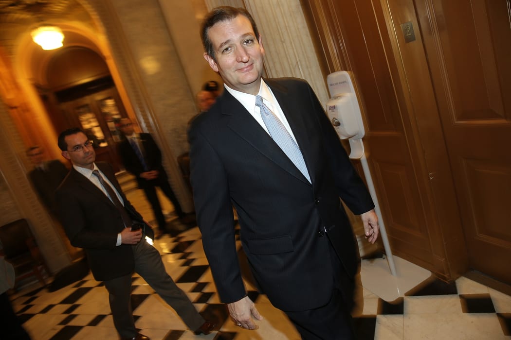 US Senator Ted Cruz leaving the US Senate chamber after the vote.