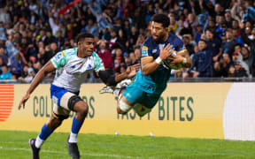 Moana Pasifika Ardie Savea soring a disallowed try.