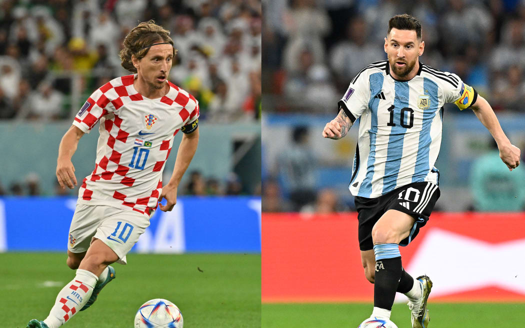 Croatia and Argentina captains Luka Modric and Lionel Messi.