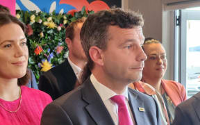 ACT Party leader David Seymour and ACT deputy leader Brooke van Velden on 28 January 2024.
