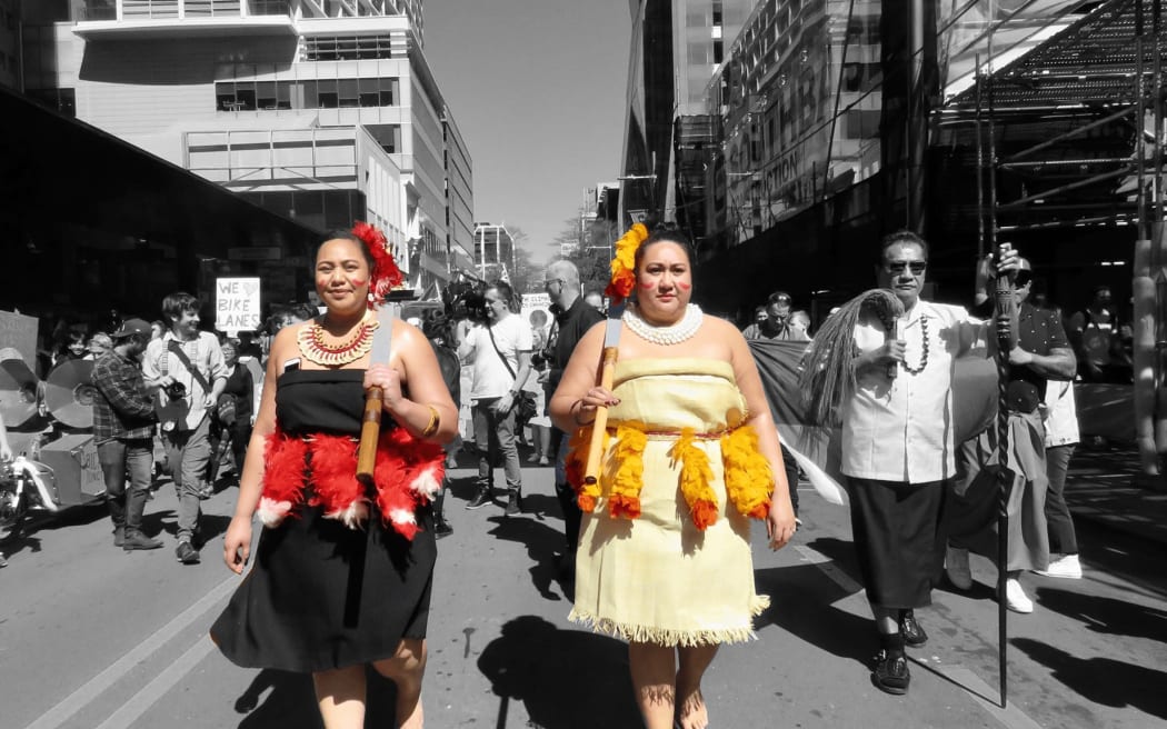 Pacific Climate Warriors - Mary Moeono-Kolio to the right