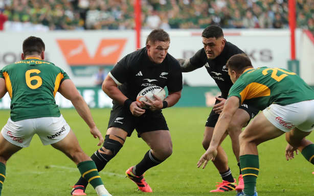Ethan de Groot in action for the All Blacks.