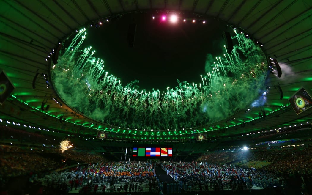 Fireworks at Rio's Maracana Stadium during the 2016 Paralympics Closing Ceremony