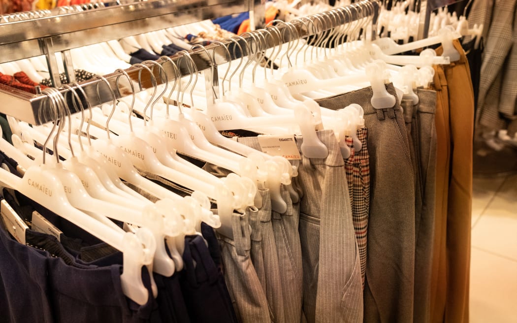 Daily life in Bretagne. Clothing racks generic
Vie quotidienne en Bretagne. (Photo by Martin Bertrand / Hans Lucas / Hans Lucas via AFP)
