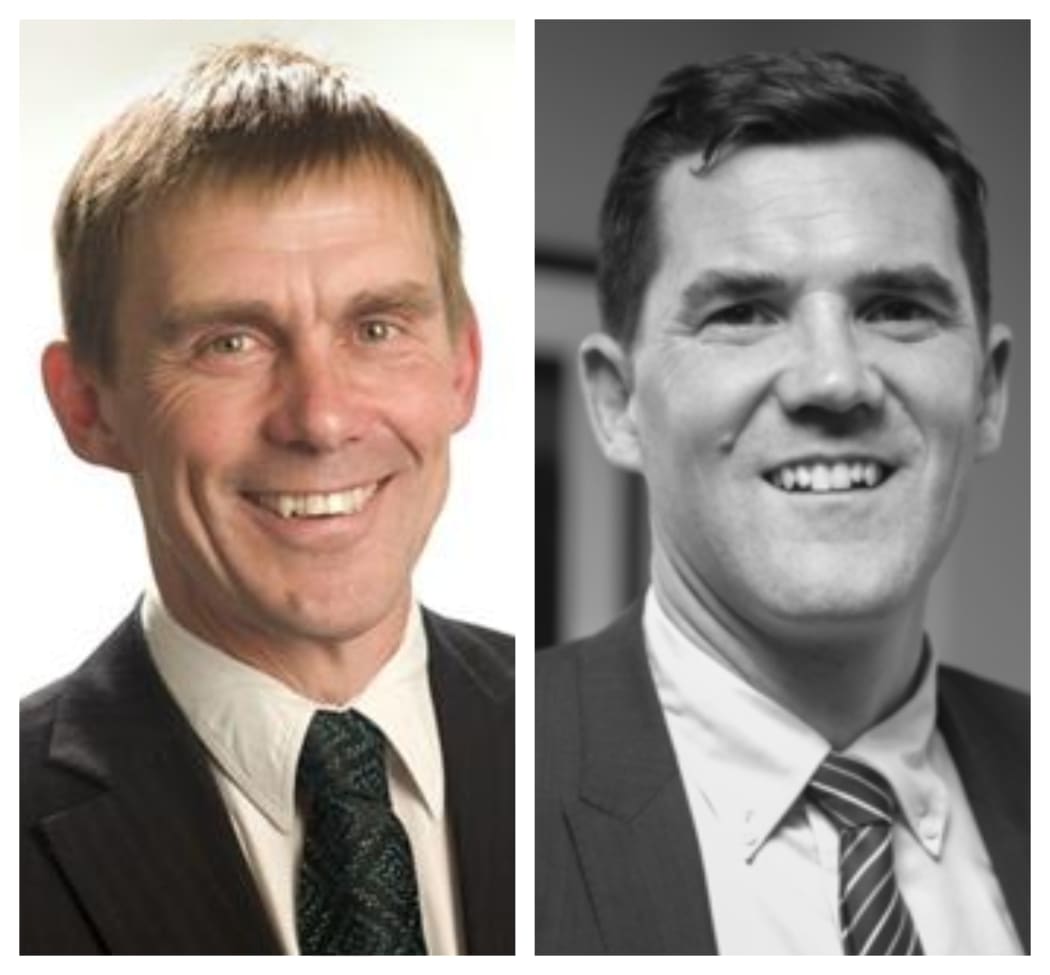 Wellington mayoral candidates Andy Foster and Justin Lester.