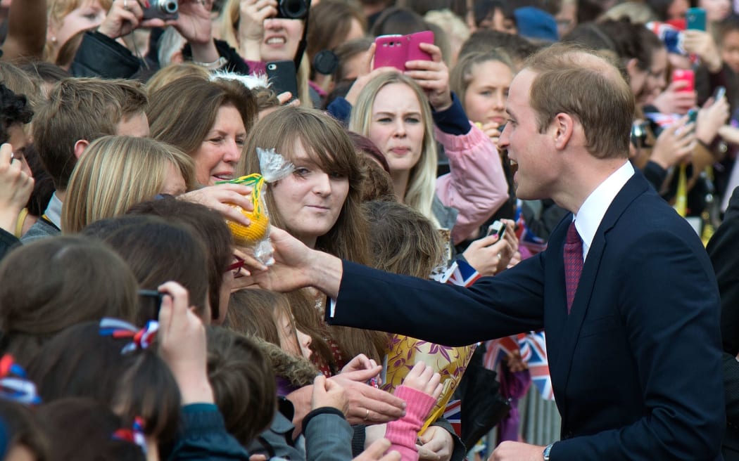 Thousands jostled for a view of Prince William and Catherine at Wellington's Civic Square.