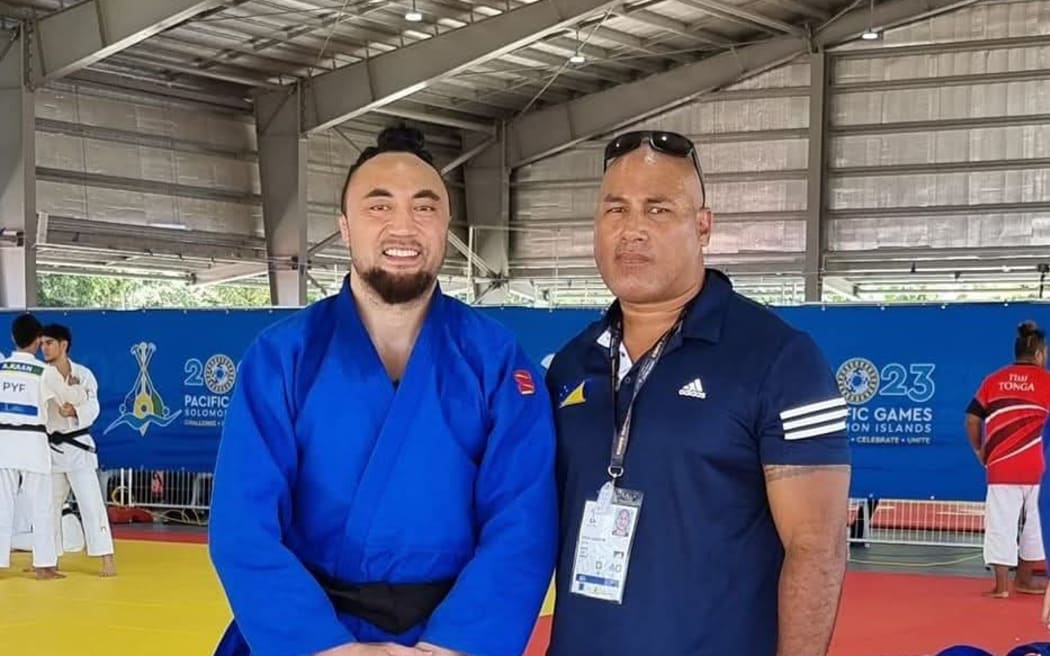 Ilai Elekana Isopo Manū and Tenali Iosefa at the 2019 Pacific Games in Samoa.