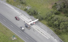 Plane lands on state highway 1