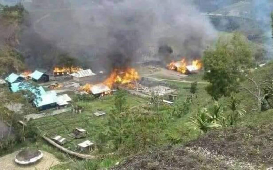 A village in Papua's Highlands caught up in conflict between the West Papua Liberation Army and Indonesian security forces, 2019.