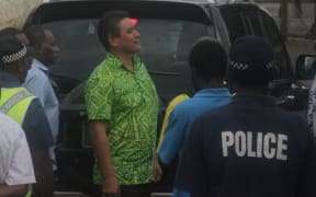 Moana Carcasses outside court in Port Vila following his conviction