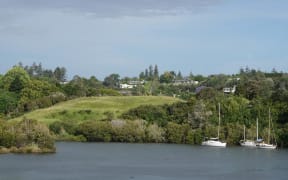 Kororipo Pā as seen from the Kemp House lawn.