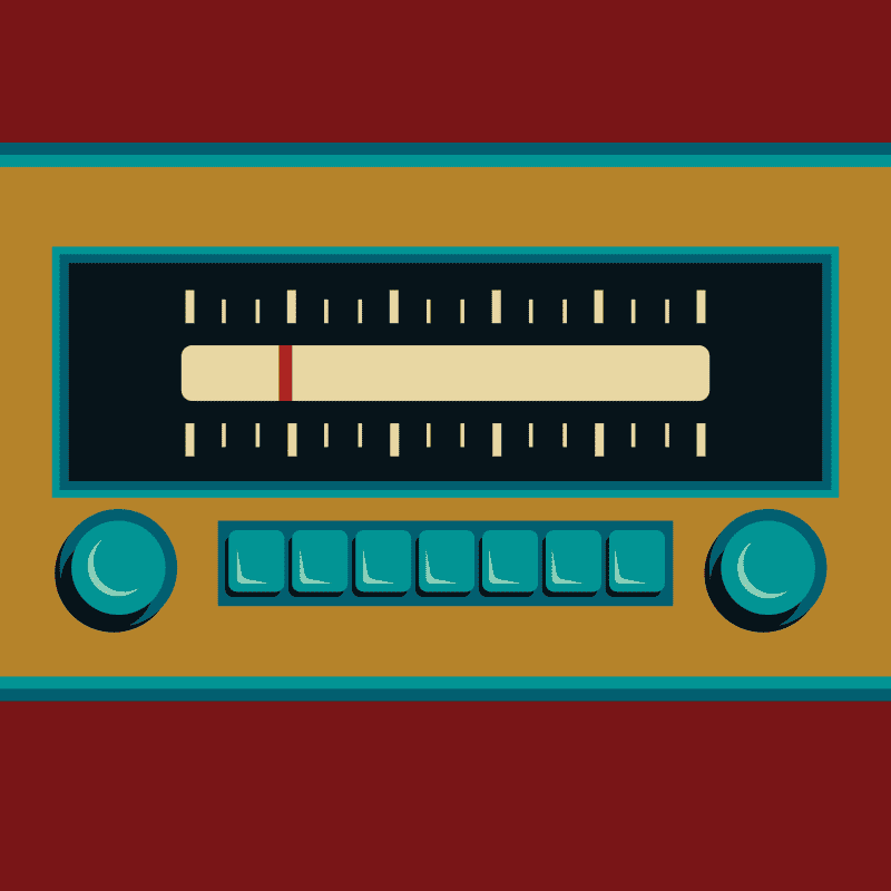 An illustration of a radio tuning band.