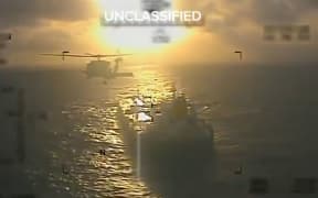 US forces seize a Panama-flagged vessel in December 2025.