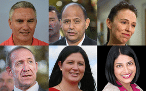 Clockwise from top left: Kelvin Davis, Willie Jackson, Jacinda Ardern, Priyanca Radhakrishnan, Willow-Jean Prime and Andrew Little
