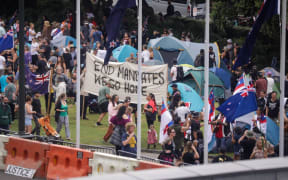 Tensions are rising outside Parliament, where anti-mandate demonstrators have been rehearsing how they'll respond when the police make further arrests.