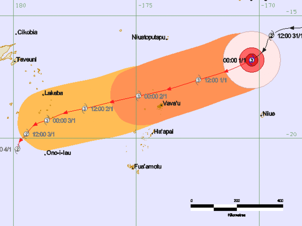 Map tracking Cyclone Ula