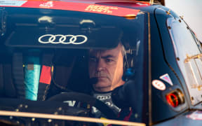 Spanish driver Carlos Sainz during the 2022 Dakar Rally.