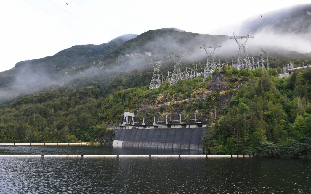 Manapouri Power Station on the western arm of Lake Manapouri in New Zealand