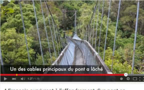 A bridge on the Lake Waikaremoana Track at Te Urewera. Hopu Ruahine bridge.