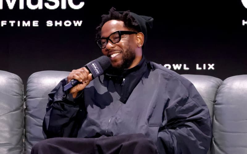 Kendrick Lamar speaks during the Super Bowl LVIX Pregame & Apple Music Super Bowl LVIX Halftime Show Press Conference at Ernest N. Morial Convention Center on February 06, 2025 in New Orleans, Louisiana.