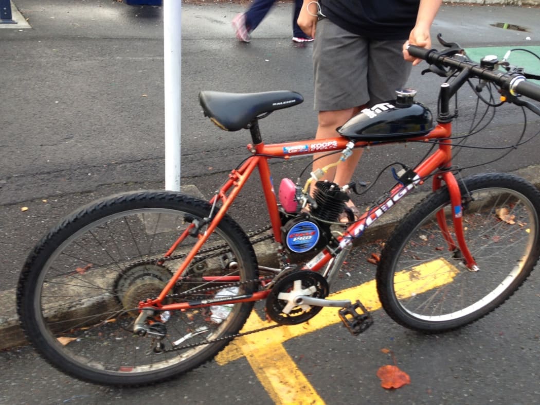 A petrol-powered bike