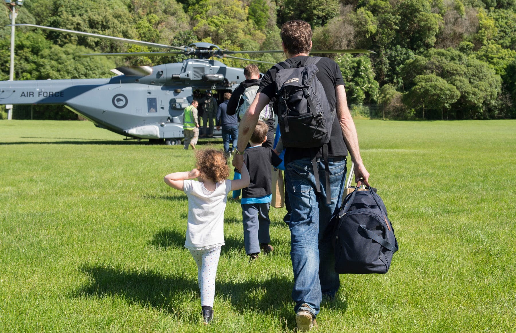 Families with young, old or vulnerable people are taking priority in evacuations.