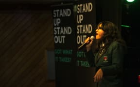 Irene Folau of Aorere College, performing at Stand Up Stand Out