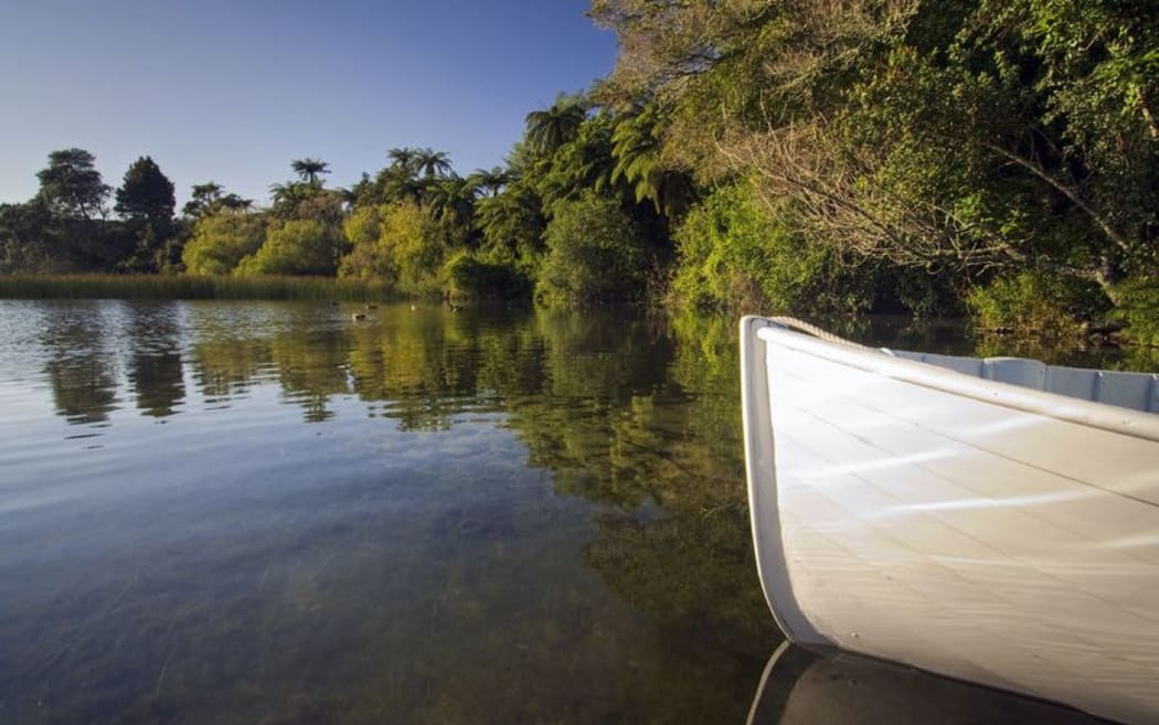 Boat on Lake Rotorua
