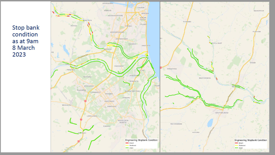 Stopbank condition for Hawke's Bay as of 8 March 2023