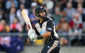 Ross Taylor batting briefly in the T20 series sealer vs Pakistan