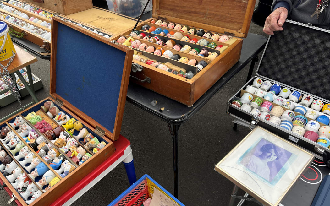 Johnny Green's egg cups on display at an Auckland market.
