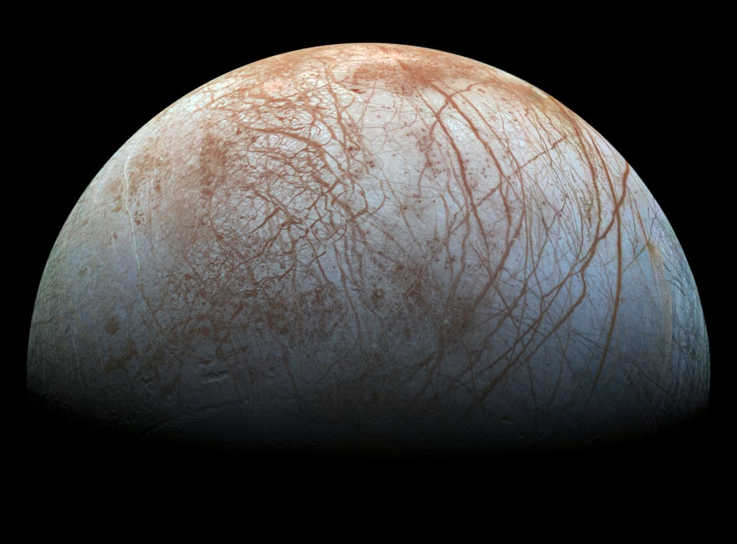 Jupiter's moon Europa may have an ocean under its ice.