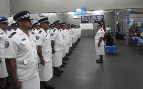 The graduating class of police recruits.