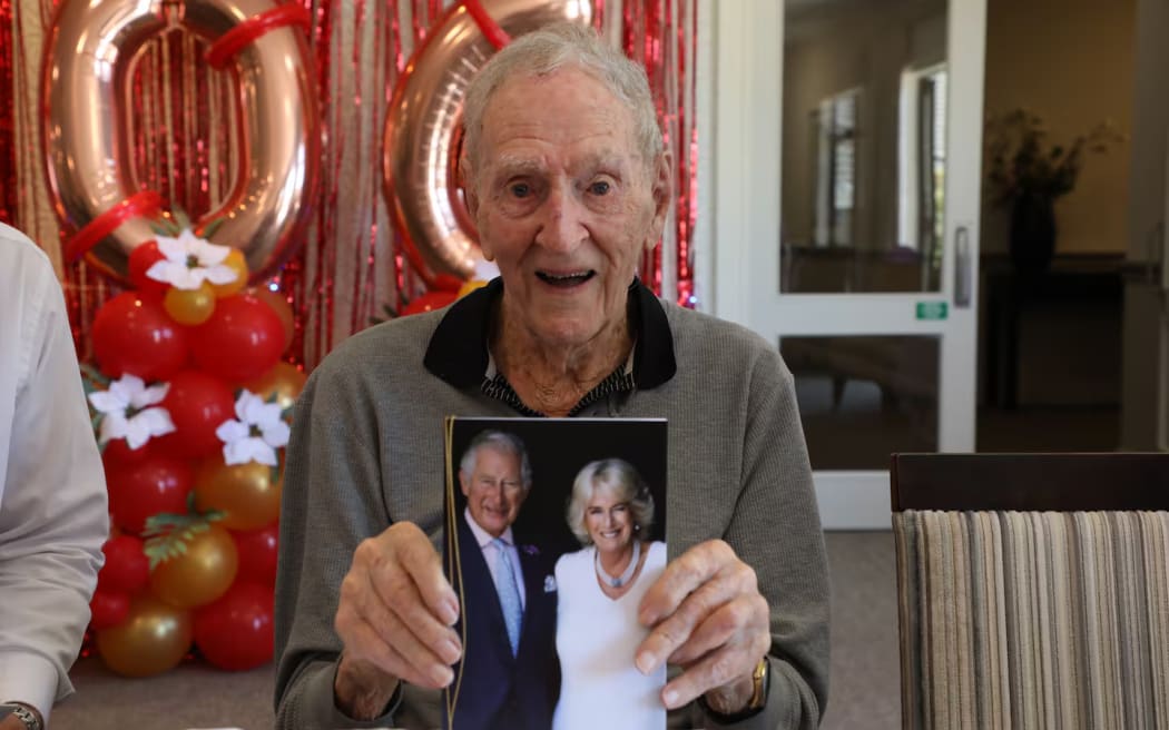 Easton is believed to be the first Kiwi to receive a birthday card from two different monarchs.