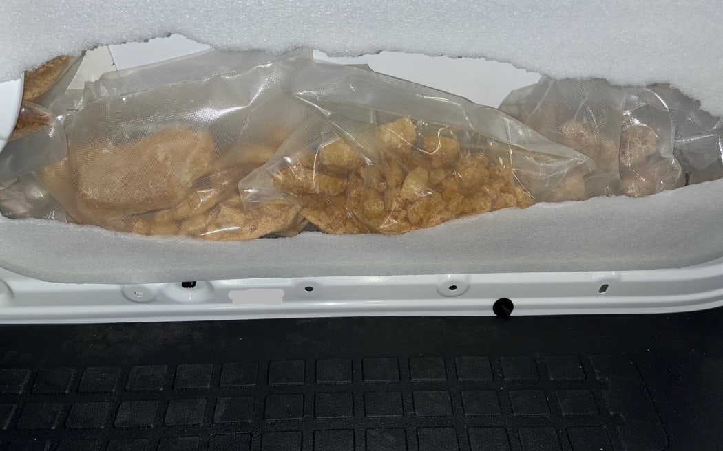 Customs officers discovered nearly 150 kilograms of MDMA and 67 kilograms of methamphetamine hidden in panels of vans which had recently arrived at the Ports of Auckland from Europe.