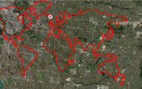 Peter Mitchell creates art with the digital outlines tracing his running routes through Melbourne.