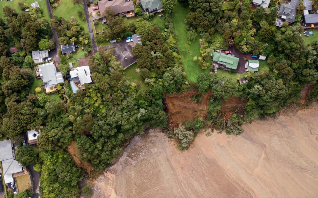 Slips around Titirangi after heavy rain lashed Auckland.