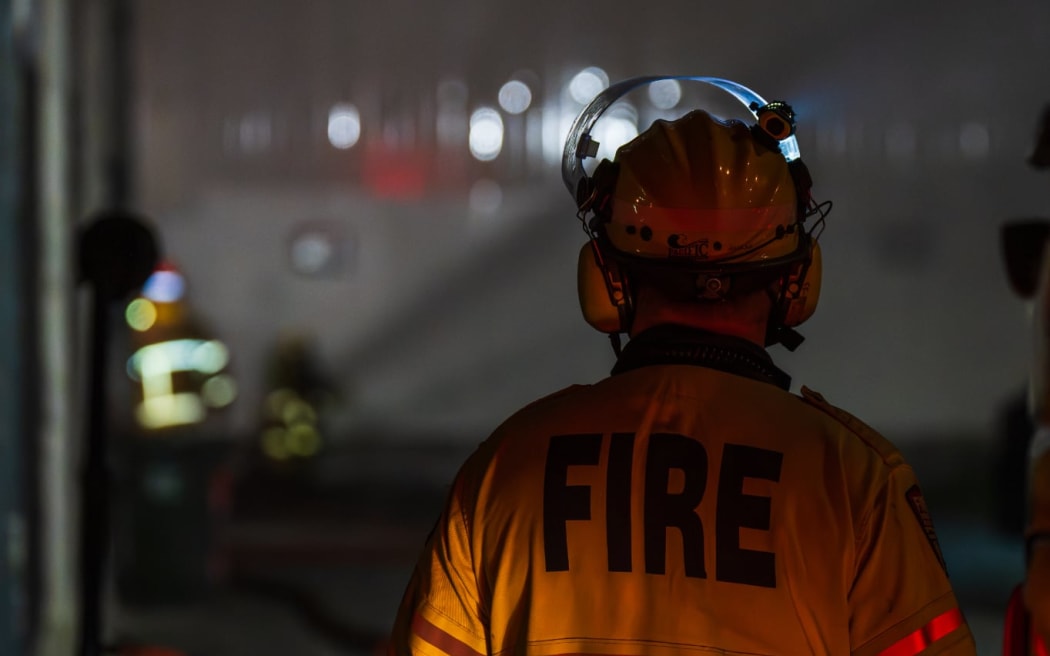Firefighters battle a blaze on Wellington's Tory Street.