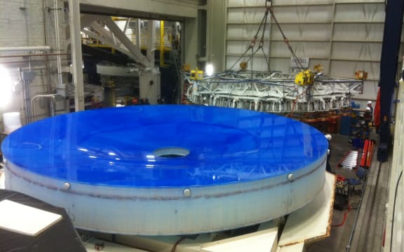 The huge mirror being built for the telescope.