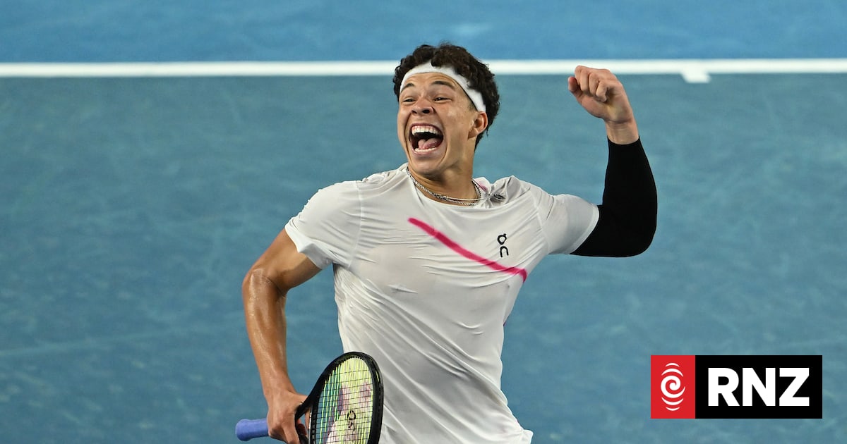 Top dog: Ben Shelton in action at the ASB Classic | RNZ