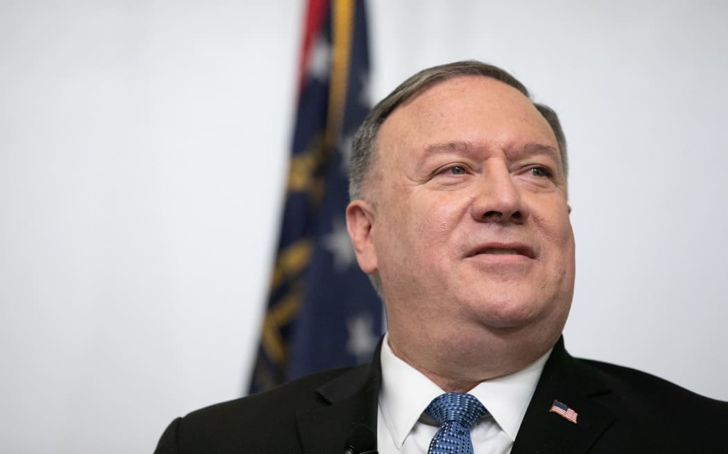ATLANTA, GA - DECEMBER 09: U.S. Secretary of State Mike Pompeo gives remarks on China foreign policy at Georgia Tech on December 9, 2020 in Atlanta, Georgia.