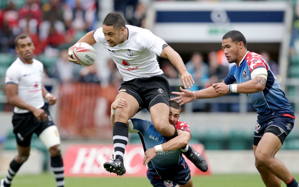 Jarryd Hayne in action for Fiji at the London Sevens.