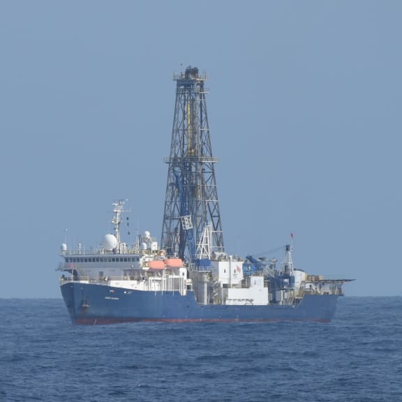 The Joides Resolution drill ship.