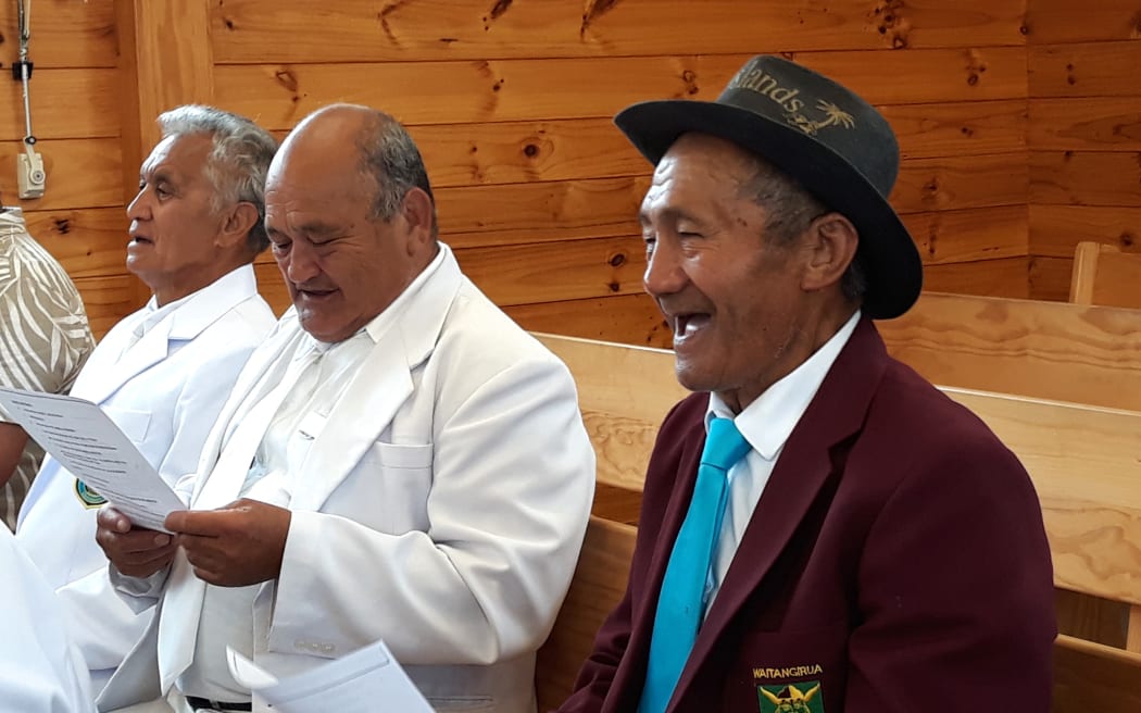 Men from the congregation, Cook Islands Christian Church, Porirua. Christmas service recording 2023.
