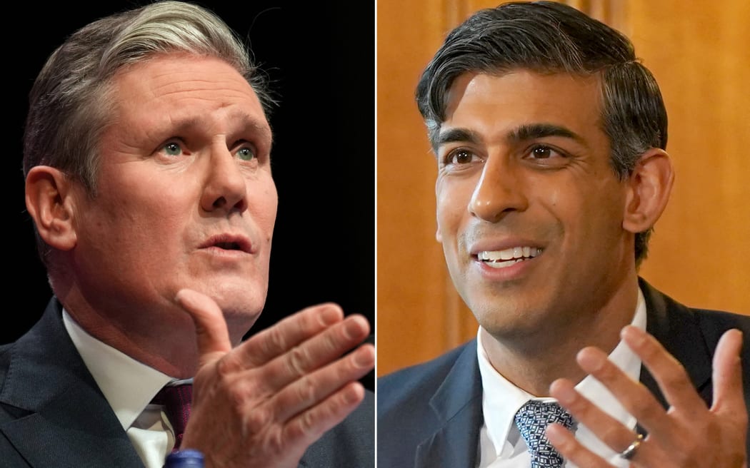 In this combination of file pictures created in London on May 29, 2024, Britain's main opposition Labour Party leader Keir Starmer (L) speaks on the third day of the Scottish Labour Party Conference in Glasgow, Scotland on February 18, 2024 and Britain's Prime Minister Rishi Sunak (R) speaks during the Help To Grow campaign launch panel event at 10 Downing Street in London February 1, 2024. Britain's Conservative Prime Minister Rishi Sunak and Labour opposition leader Keir Starmer will go head-to-head next Tuesday, June 4, in the first televised debate of the election campaign, broadcaster ITV announced Wednesday.
Andy Buchanan, Yui MOK / AFP / POOL