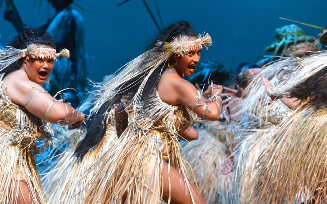 Te Maeva Nui cultural performances opened with the powerful Manihiki Henua warrior women, who stormed the stage with their commanding reo tupuna/ pe’e, a fitting introduction for the rest of the cultural items on the first night of performances on Saturday. MELINA ETCHES/25072605.