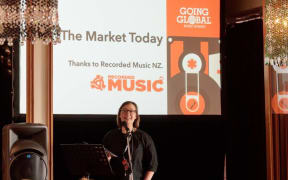 Cath Anderson speaking at the Going Global summit