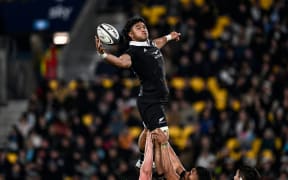 Wallace Sititi of New Zealand during a line out.