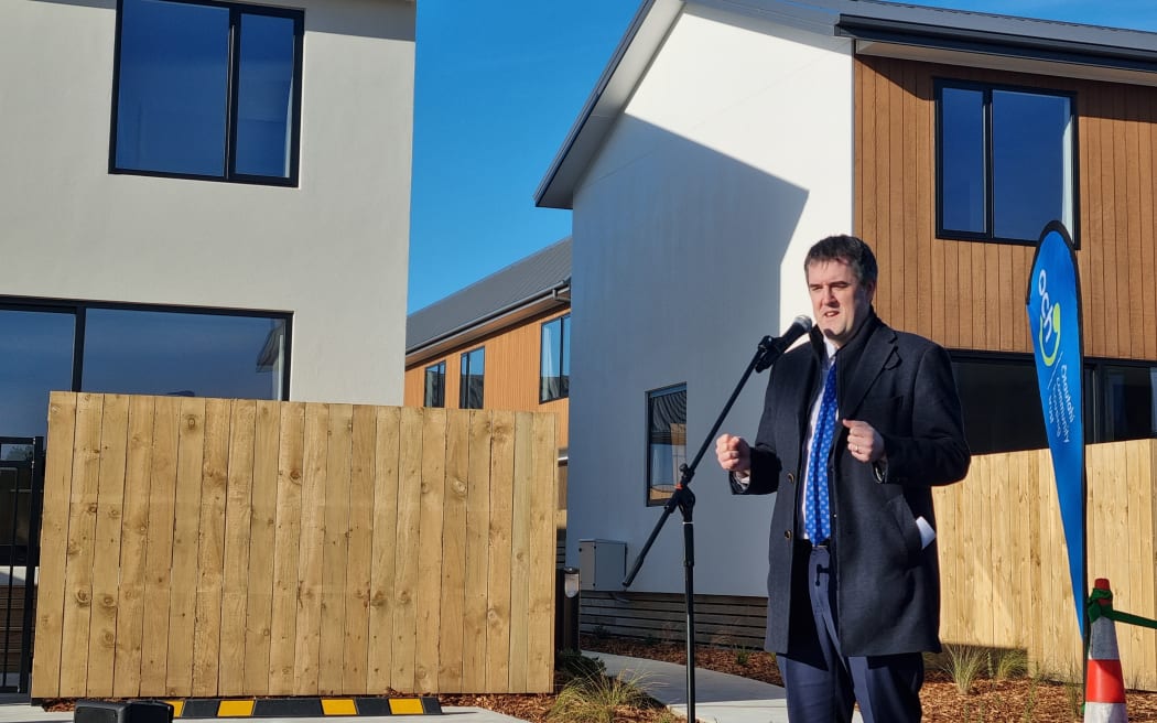 Housing Minister Chris Bishop in Christchurch